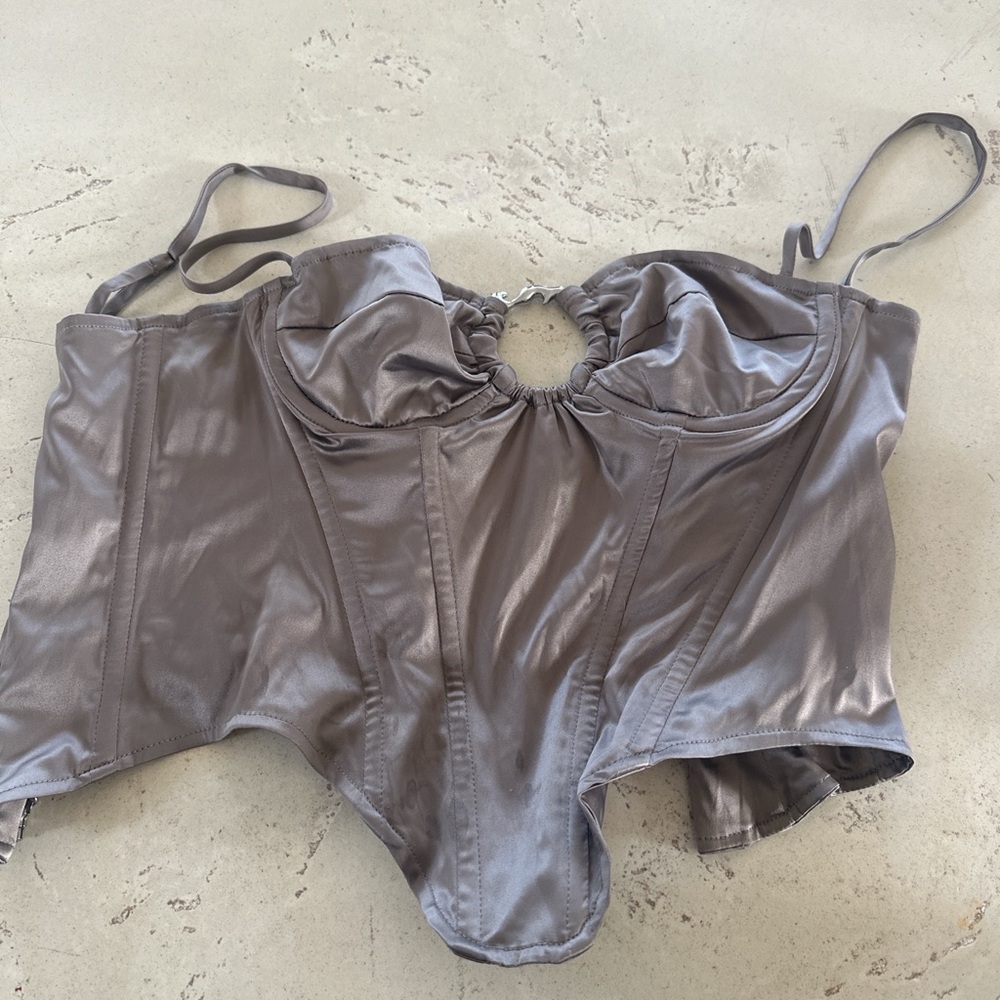 MiaouGray Satin Corset Top